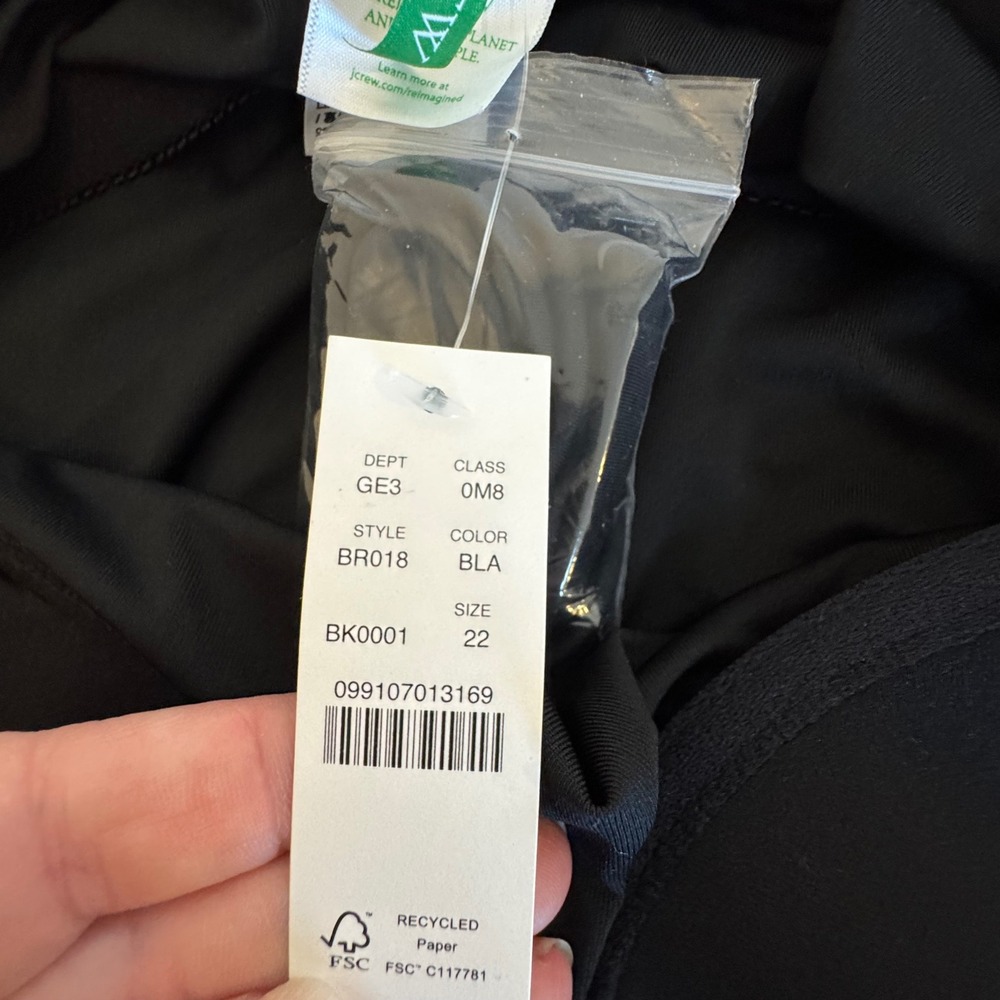 J.Crew Re-Imagined Ruched Twist Front Underwire One Piece Swimsuit Black Size 22 - Picture 5 of 7